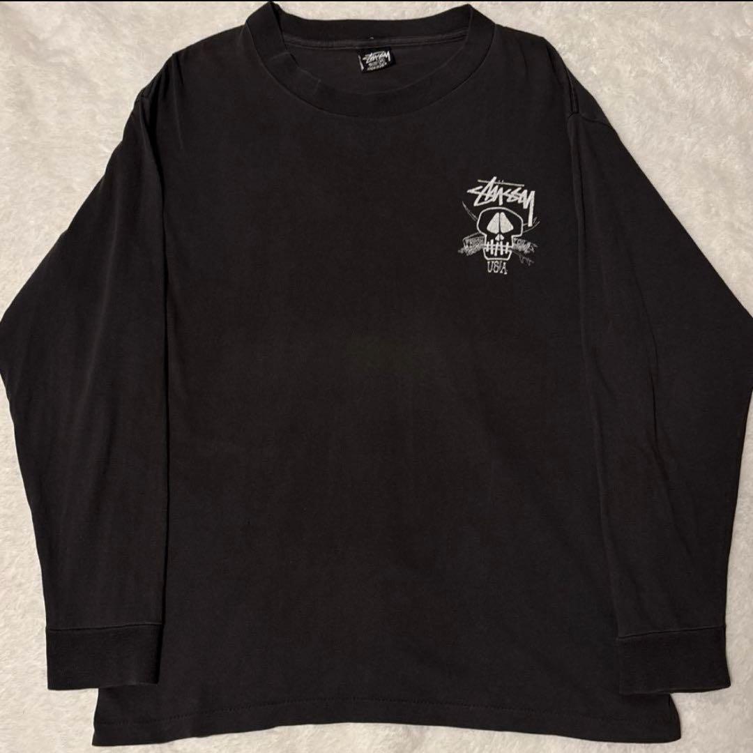 スペシャル80s〜USA製ブラックスカル　ロンT Stussy ステューシー