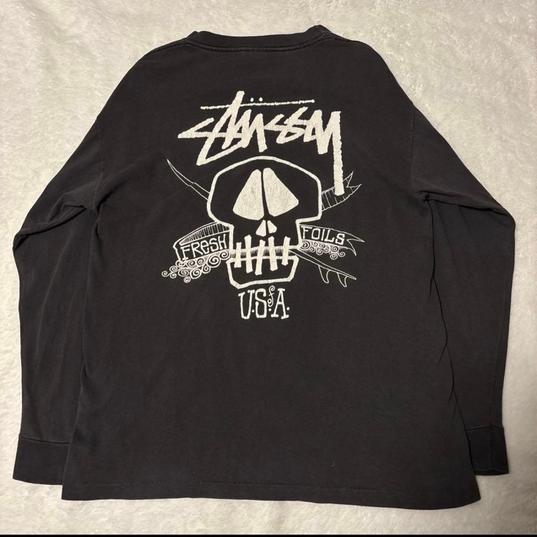 スペシャル80s〜USA製ブラックスカル　ロンT Stussy ステューシー