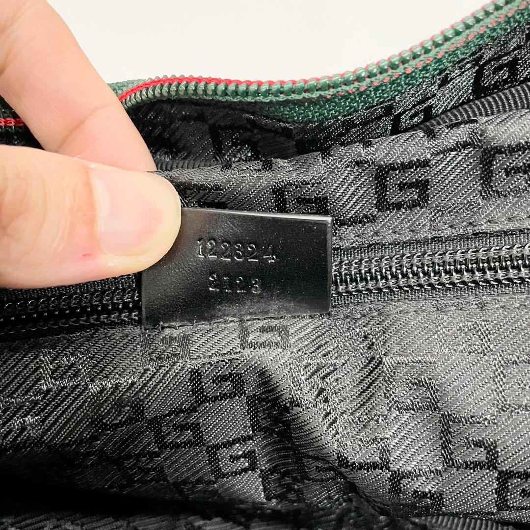 グッチ GUCCI ナイロン×レザー 2way ボストンバッグ シェリーライン
