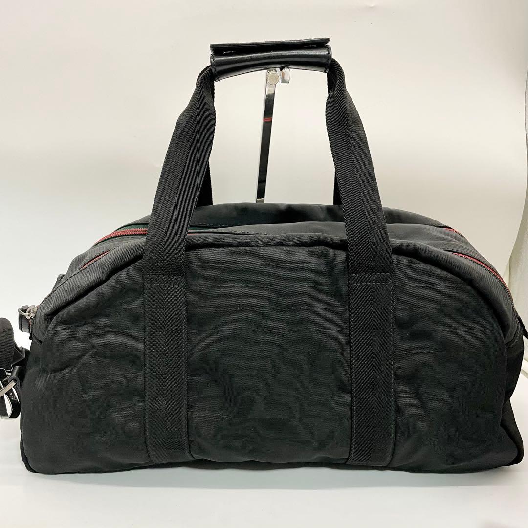 グッチ GUCCI ナイロン×レザー 2way ボストンバッグ シェリーライン