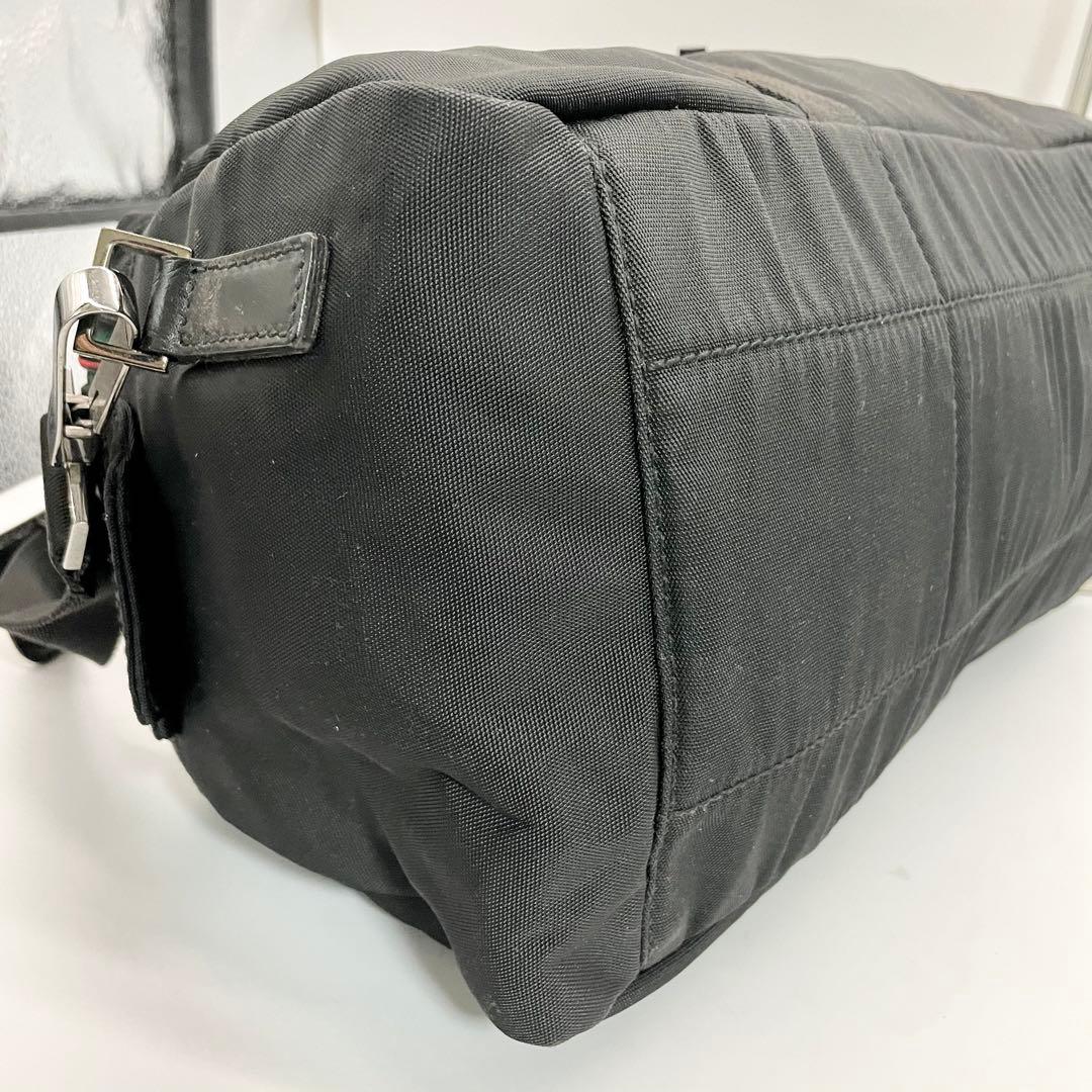グッチ GUCCI ナイロン×レザー 2way ボストンバッグ シェリーライン