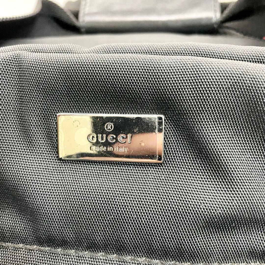 グッチ GUCCI ナイロン×レザー 2way ボストンバッグ シェリーライン