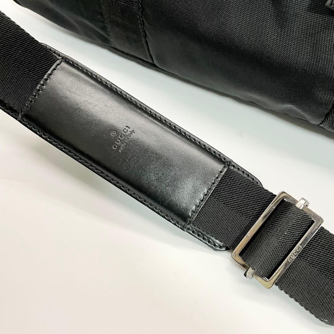 グッチ GUCCI ナイロン×レザー 2way ボストンバッグ シェリーライン