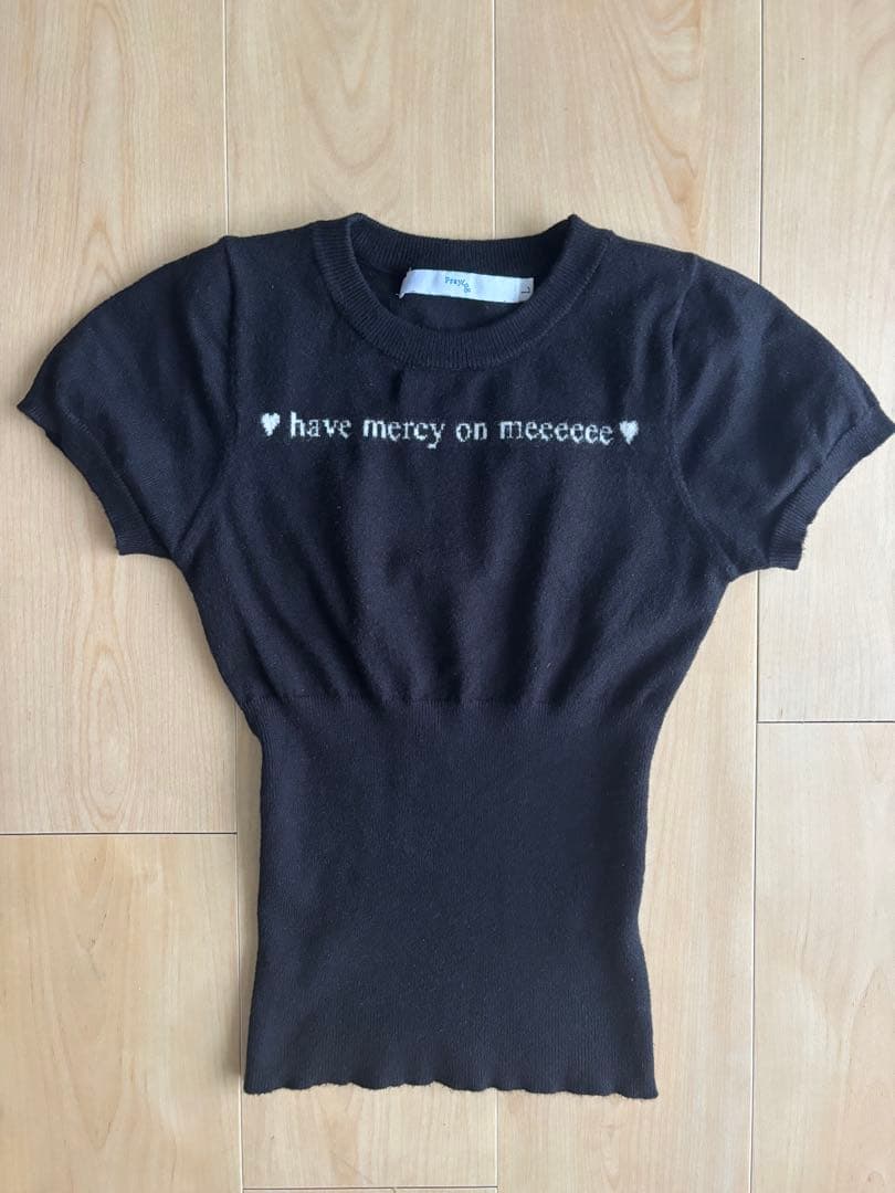 Praying 半袖ニットtシャツ　短丈　スウェット