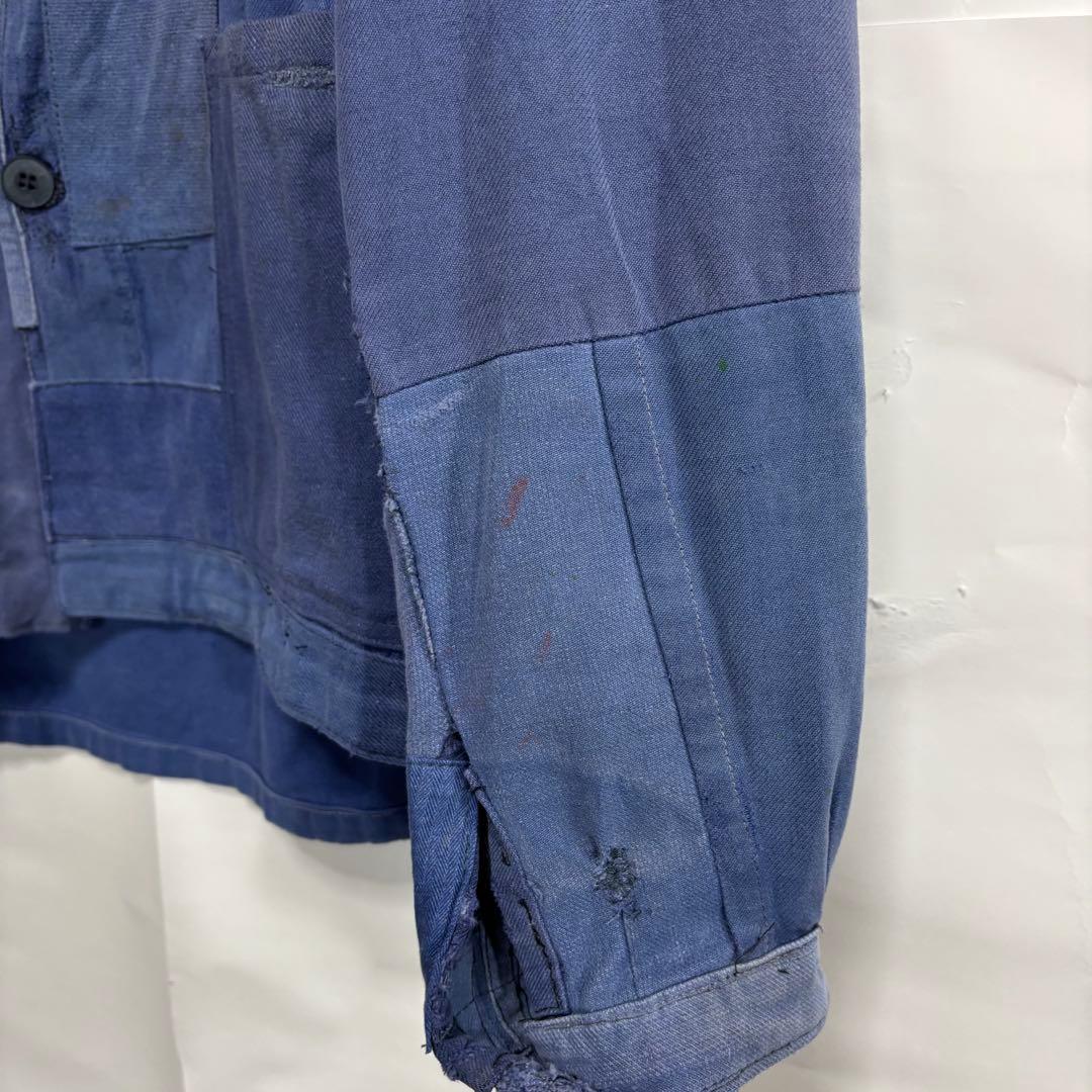 70s フレンチ　ボロ襤褸　ツギハギ　カバーオール　ボロの美学　ユーロワーク
