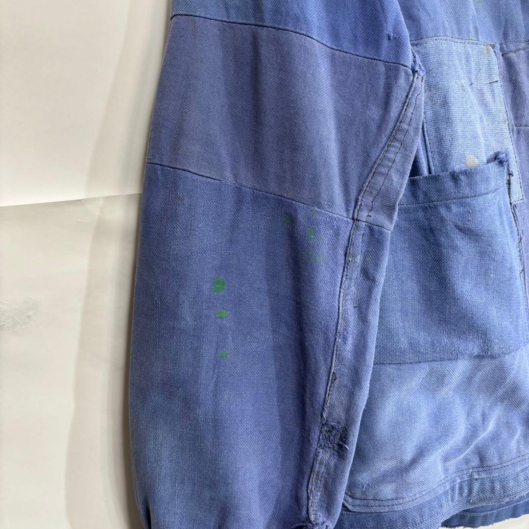 70s フレンチ　ボロ襤褸　ツギハギ　カバーオール　ボロの美学　ユーロワーク