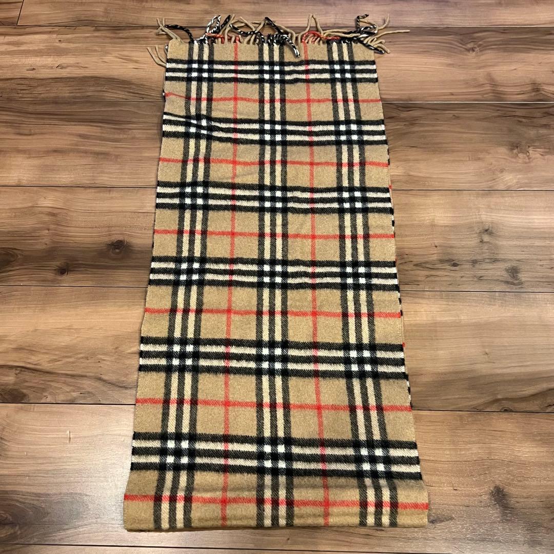 BURBERRY バーバリー　カシミア100%マフラー　チェック柄　長さ約138