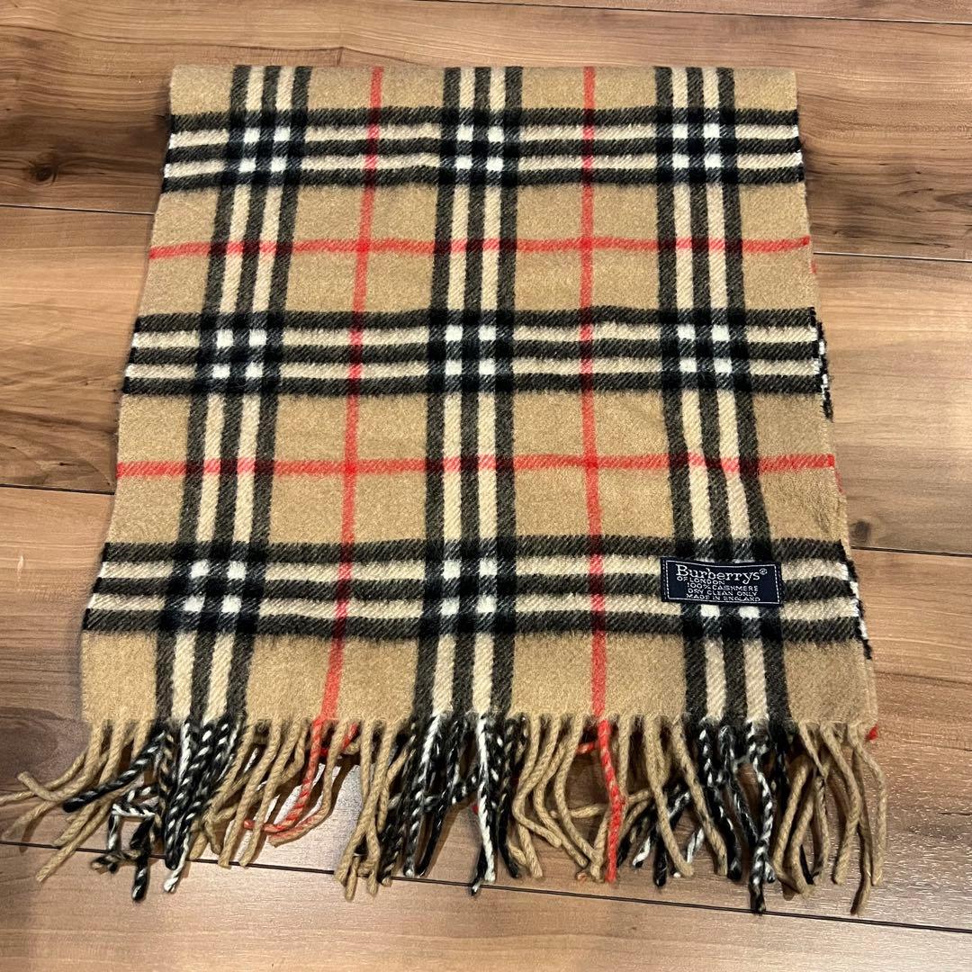 BURBERRY バーバリー　カシミア100%マフラー　チェック柄　長さ約138