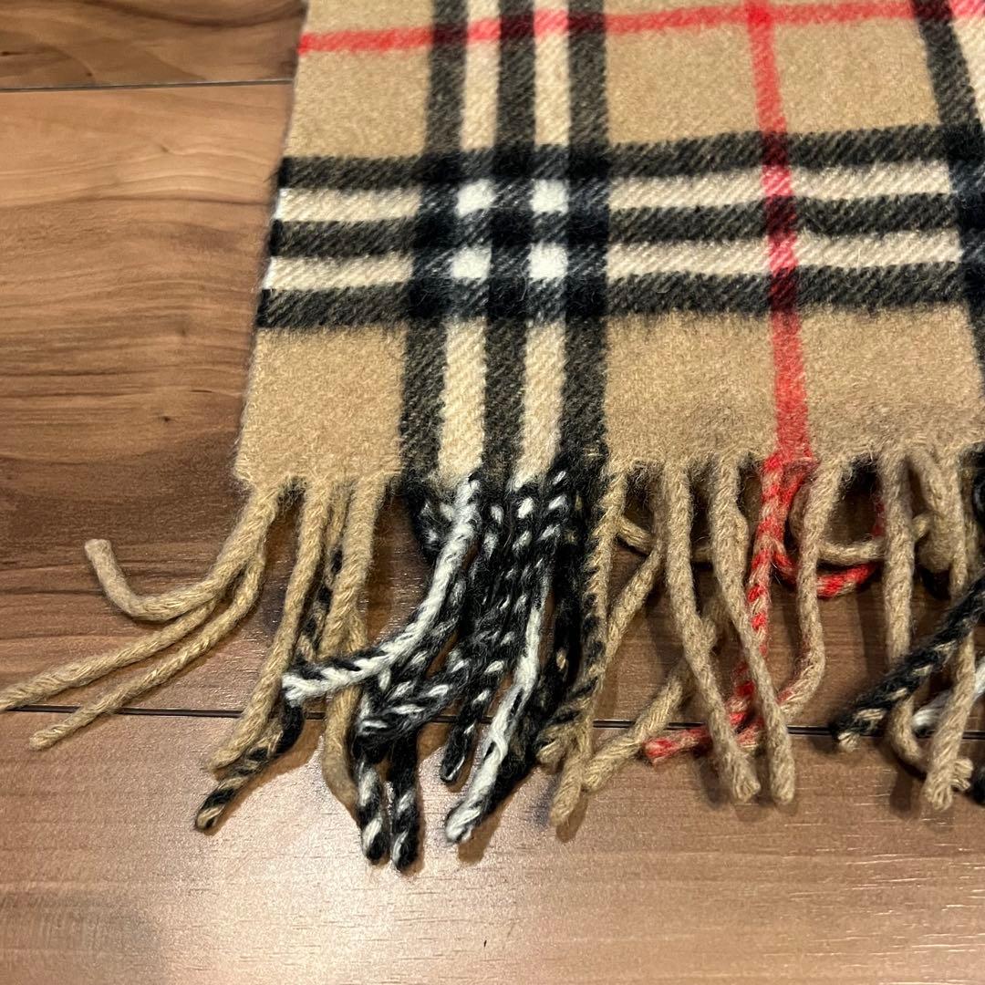 BURBERRY バーバリー　カシミア100%マフラー　チェック柄　長さ約138