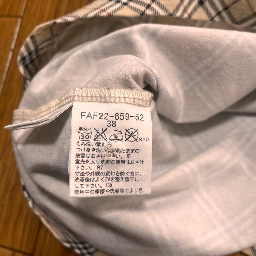 バーバリーブルーレーベル　ノバチェック柄　半袖ポロシャツ　38