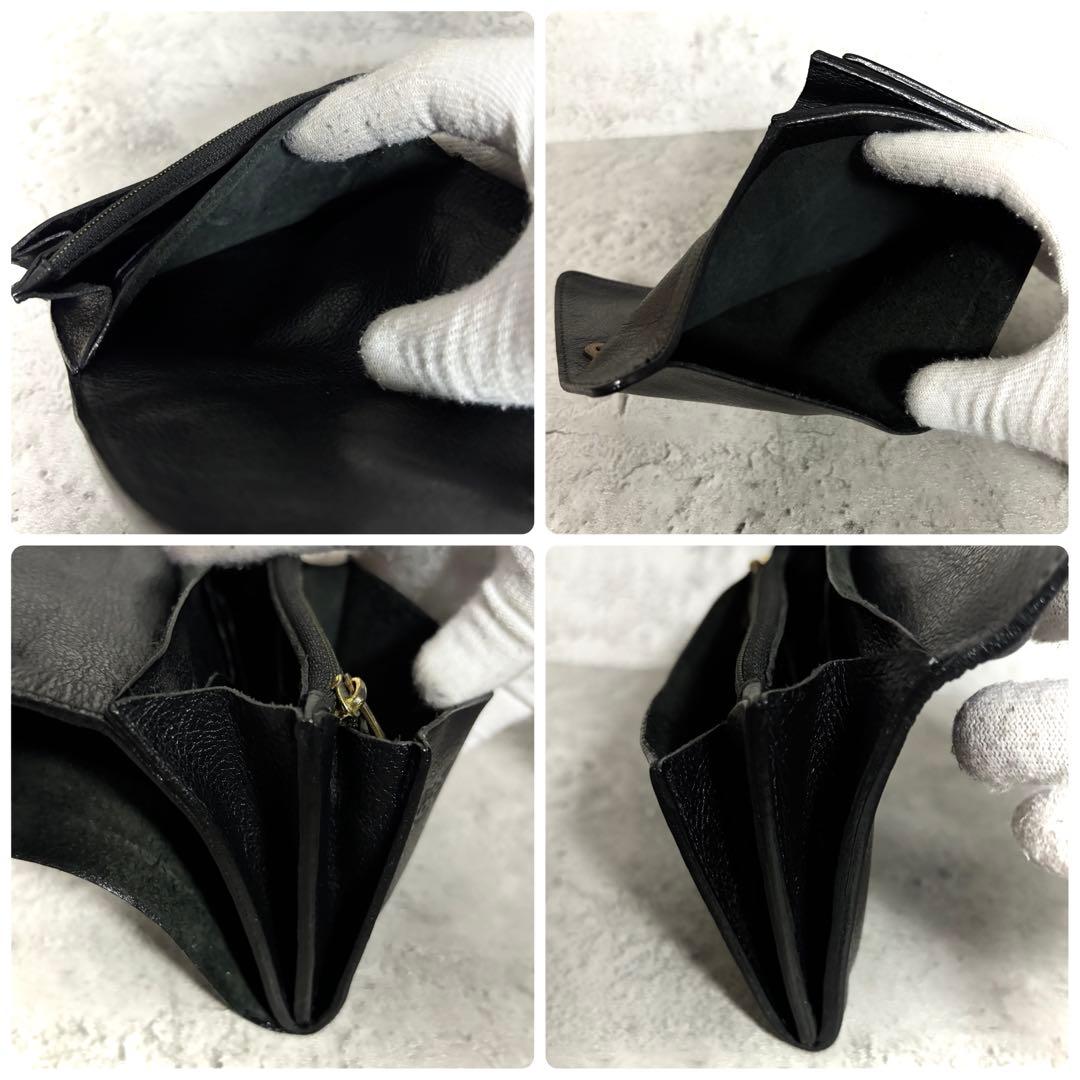 【ぽっぽ！】イルビゾンテ ILBISONTE コンパクトミニ財布 黒レザー