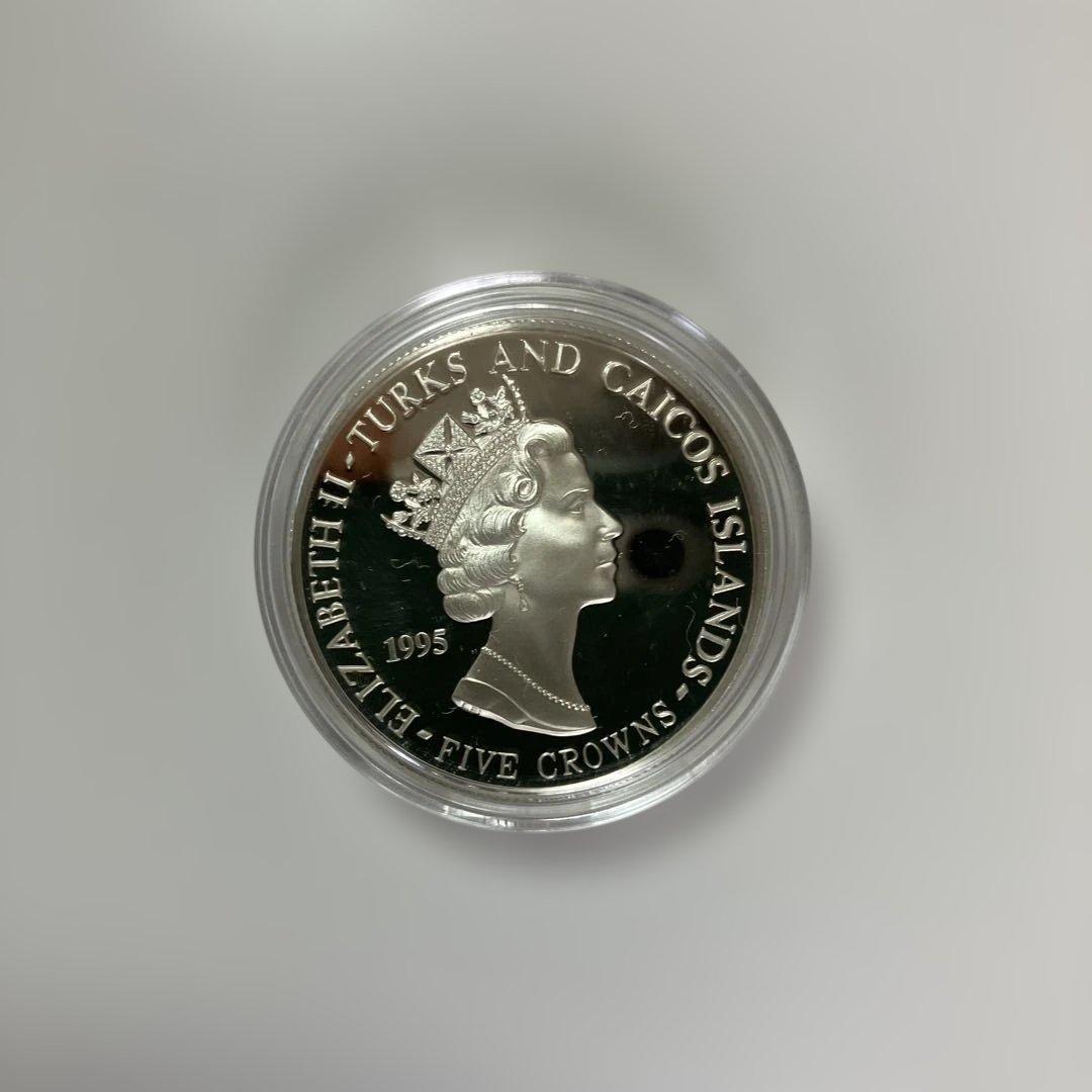 タークスカイコス諸島発行　オリンピック100年記念　銀貨　フランクリンミント