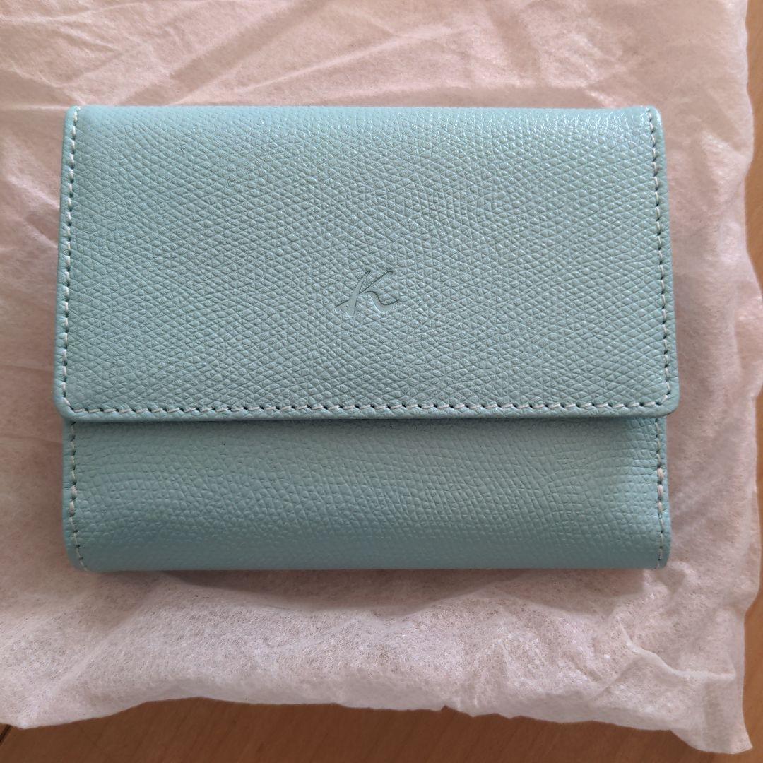 春色♪キタムラ☆ 二つ折り財布 青緑色 レザー（新品未使用品）