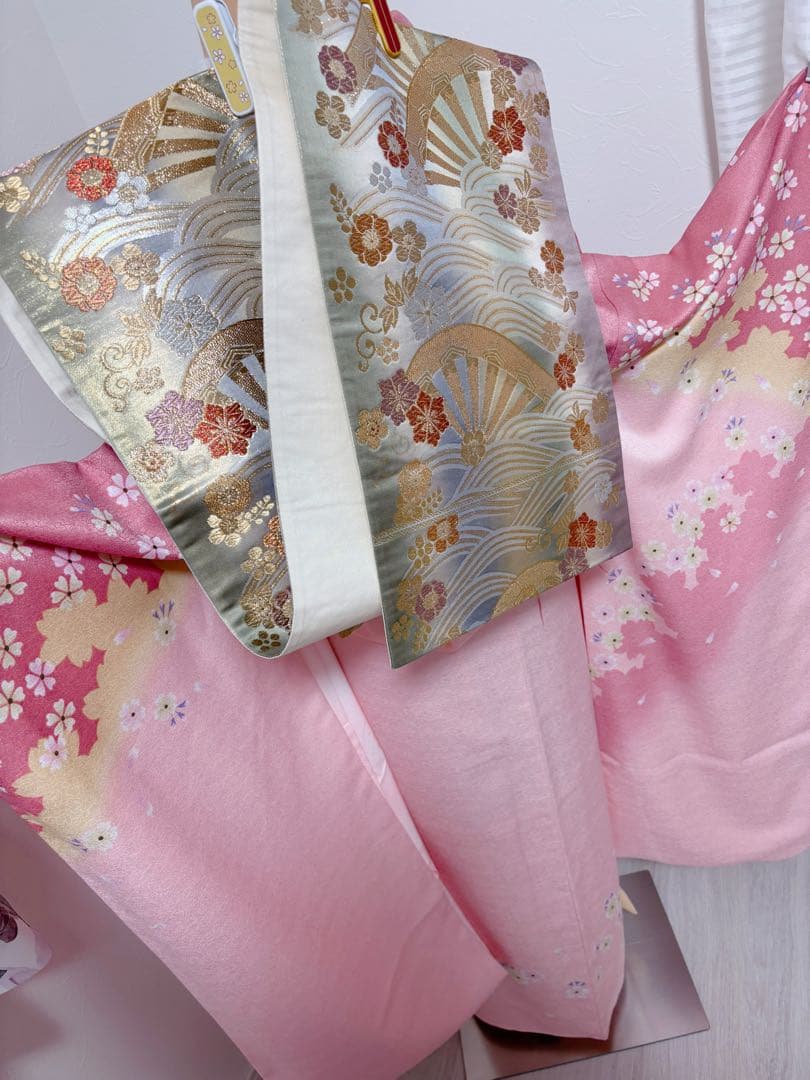 豪華振袖フルセット　長襦袢付き　桜　花柄　 ピンク　成人式に