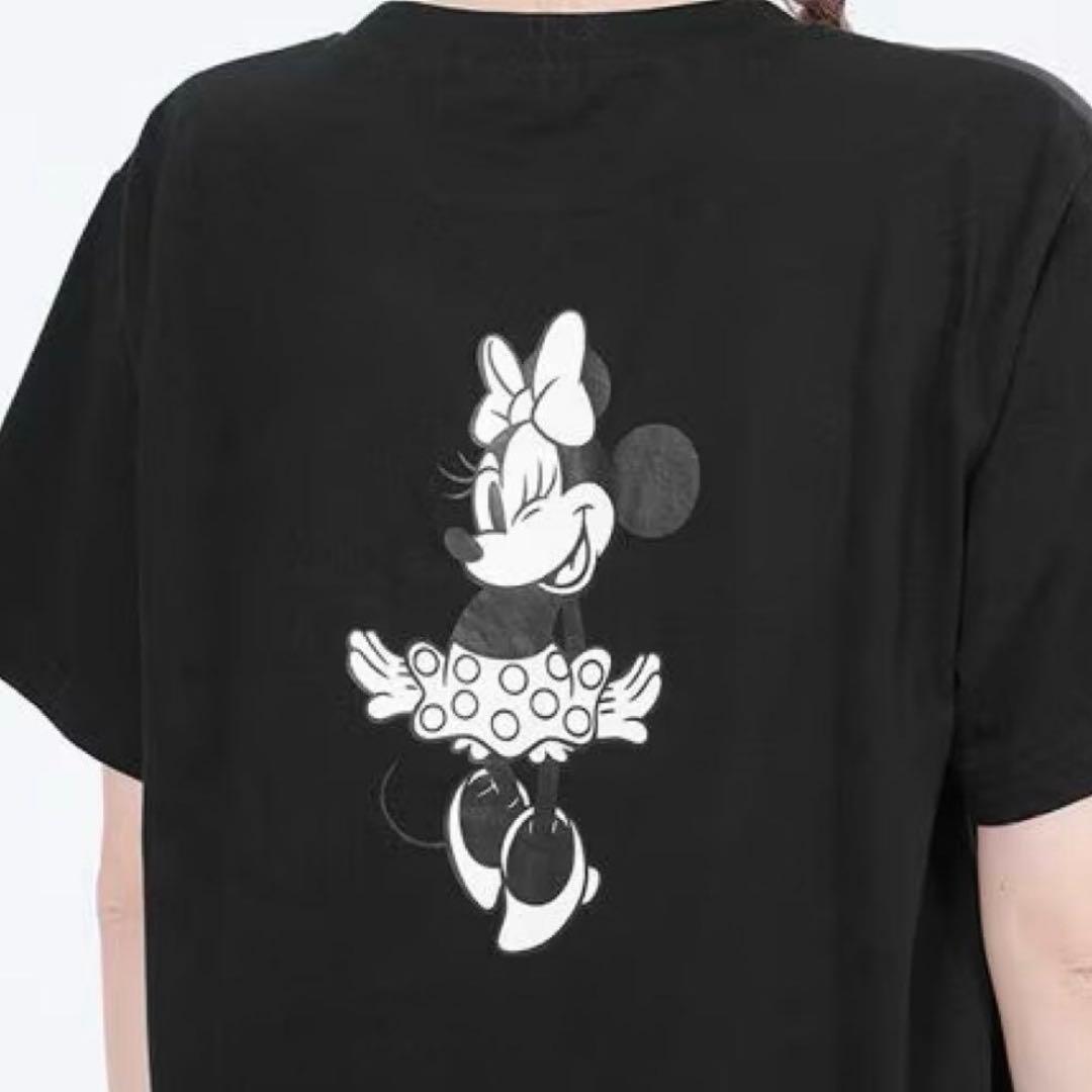 マリークワントミニーマウス バックプリントデザイン Tシャツ（ブラック）