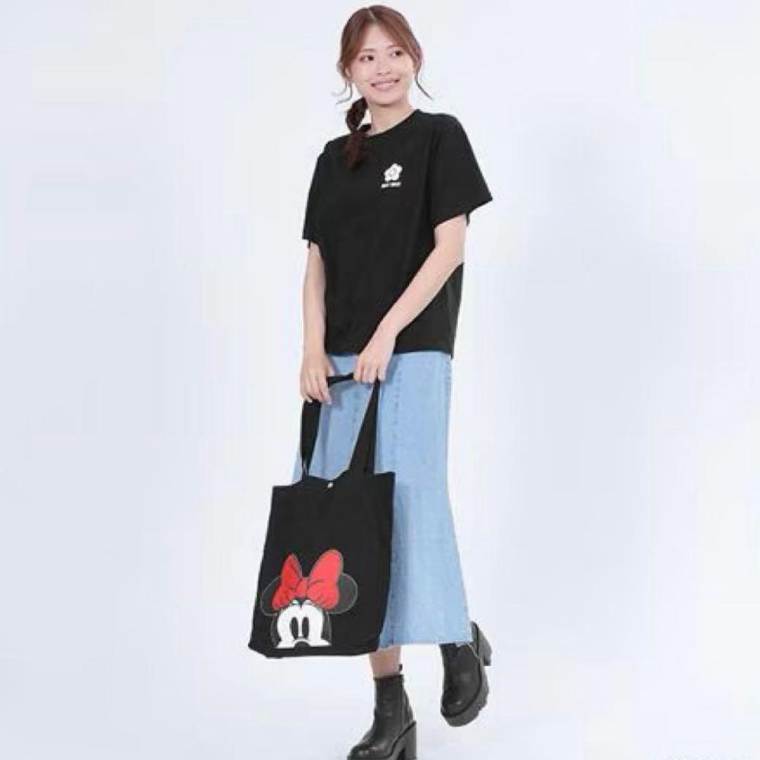 マリークワントミニーマウス バックプリントデザイン Tシャツ（ブラック）