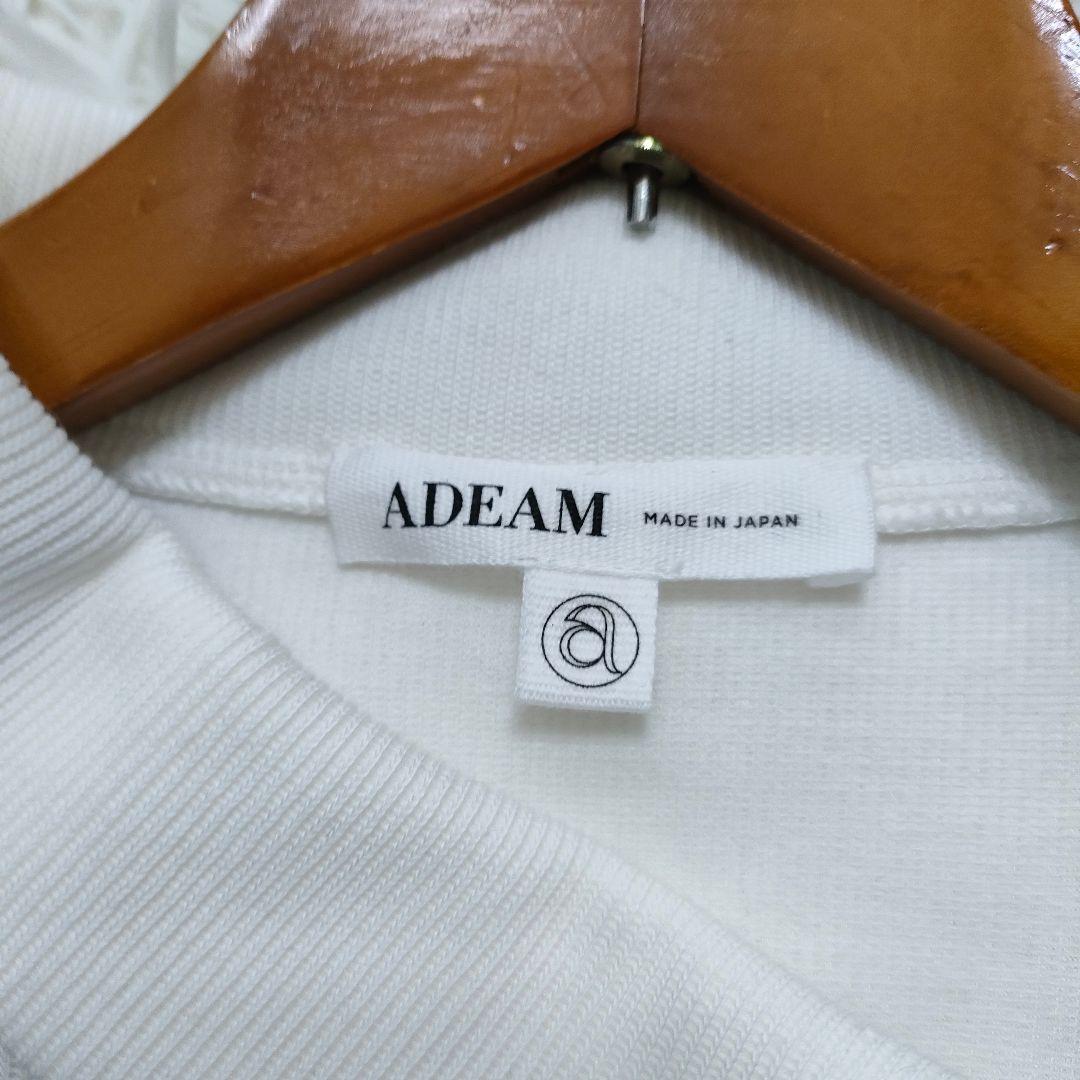 【タグ付/2023年モデル】ADEAM ポロシャツ アシンメトリー襟 ホワイト