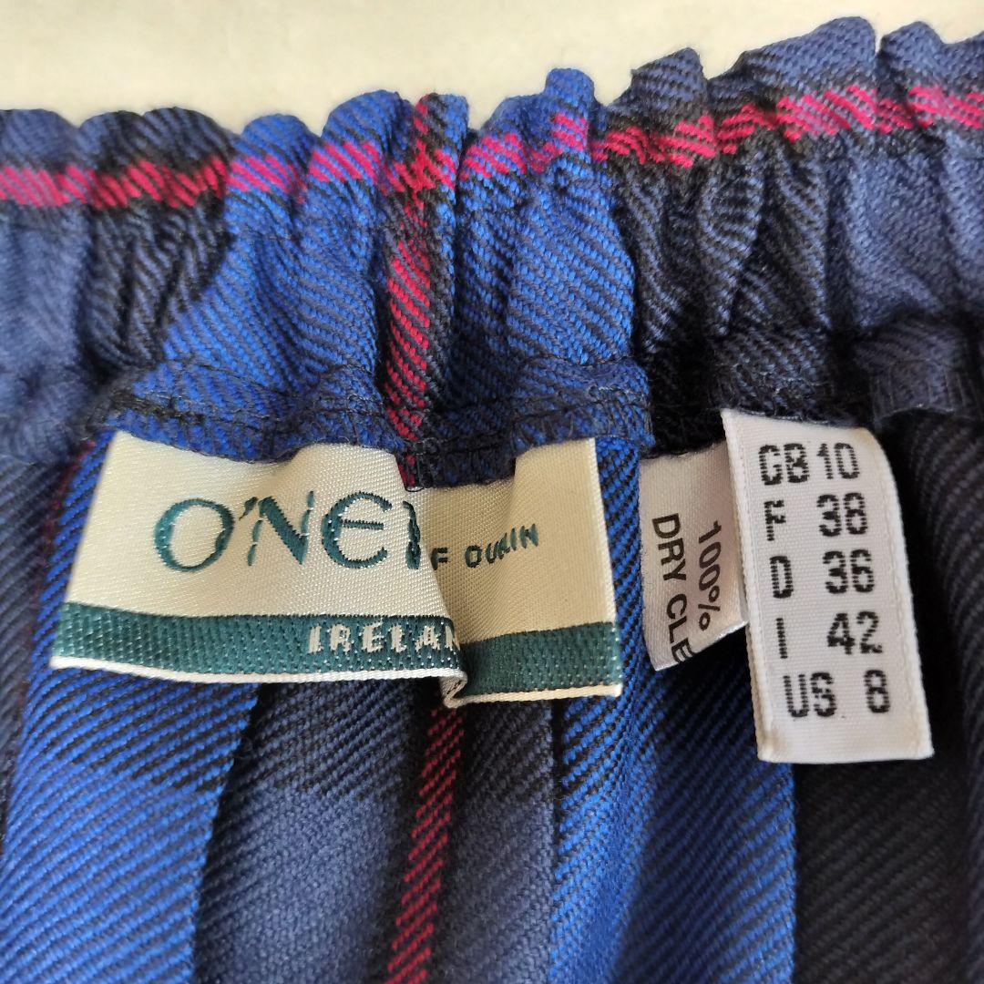 美品　O'NEILL OF DUBLIN　チェック柄　プリーツスカート　GB10