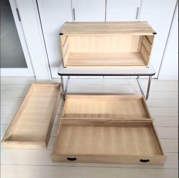 天然桐箪笥三段　和 チェスト　引出し収納　キャビネット　和装 着物　タンス　希少