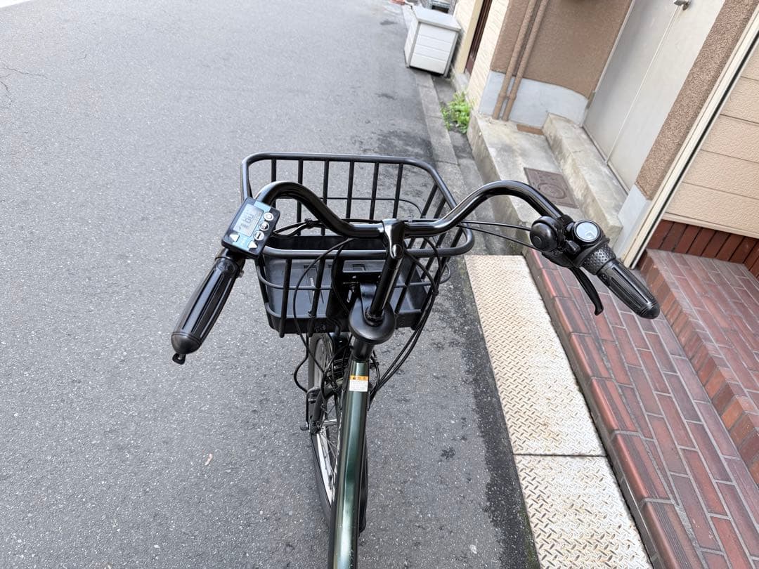 大阪府　子供乗せ　ヤマハ　電動アシスト自転車 チャイルドシート付き 緑色