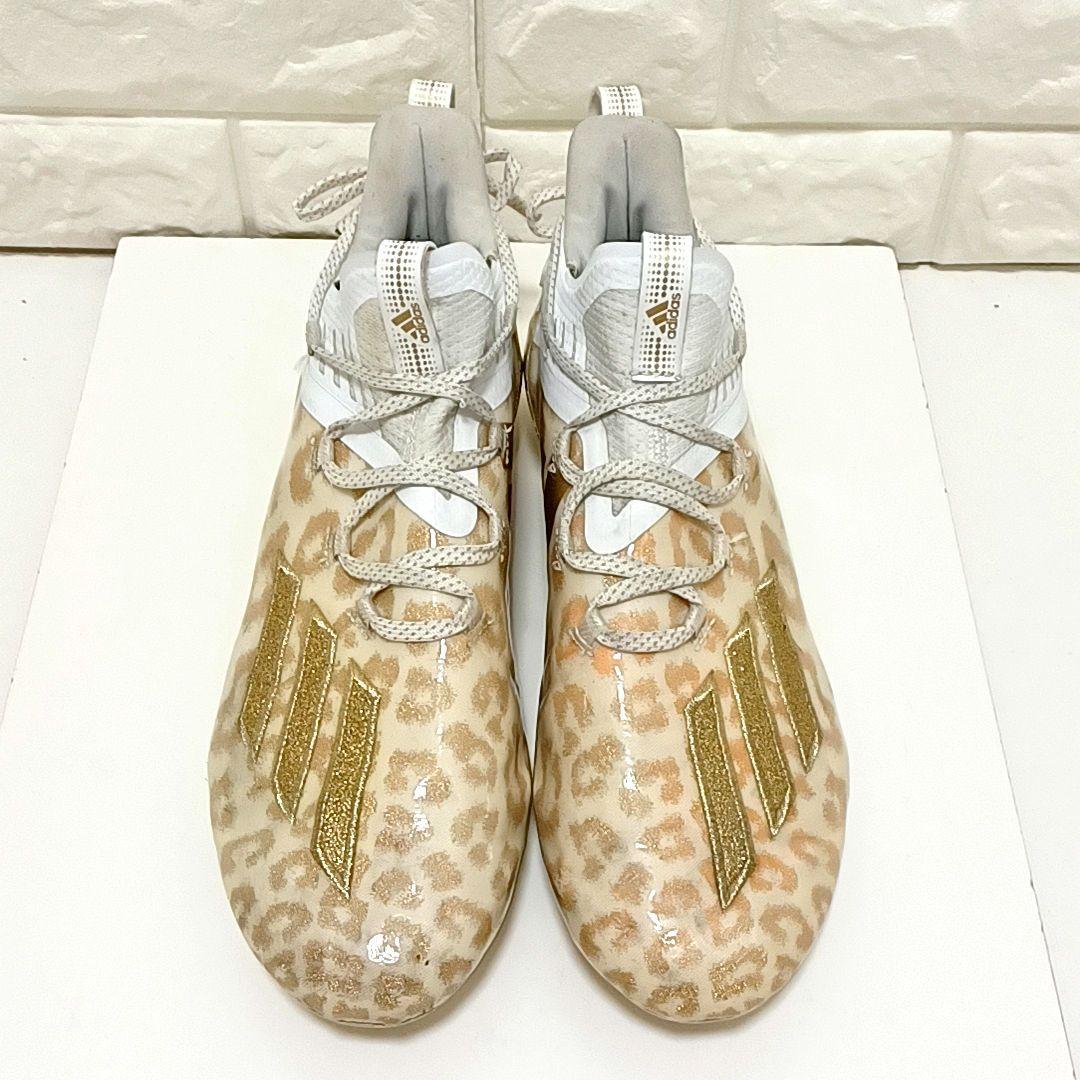 【希少】adidas　adizero　10周年　豹柄　フットボール スパイク　金