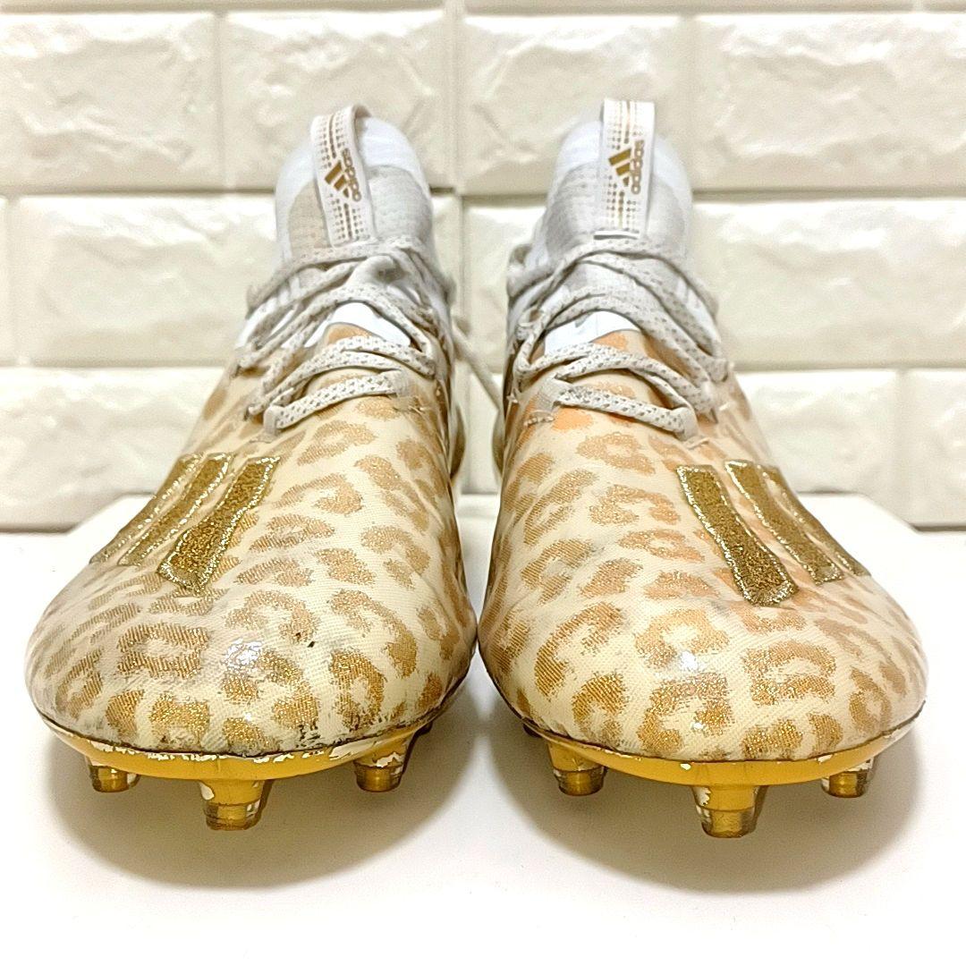 【希少】adidas　adizero　10周年　豹柄　フットボール スパイク　金