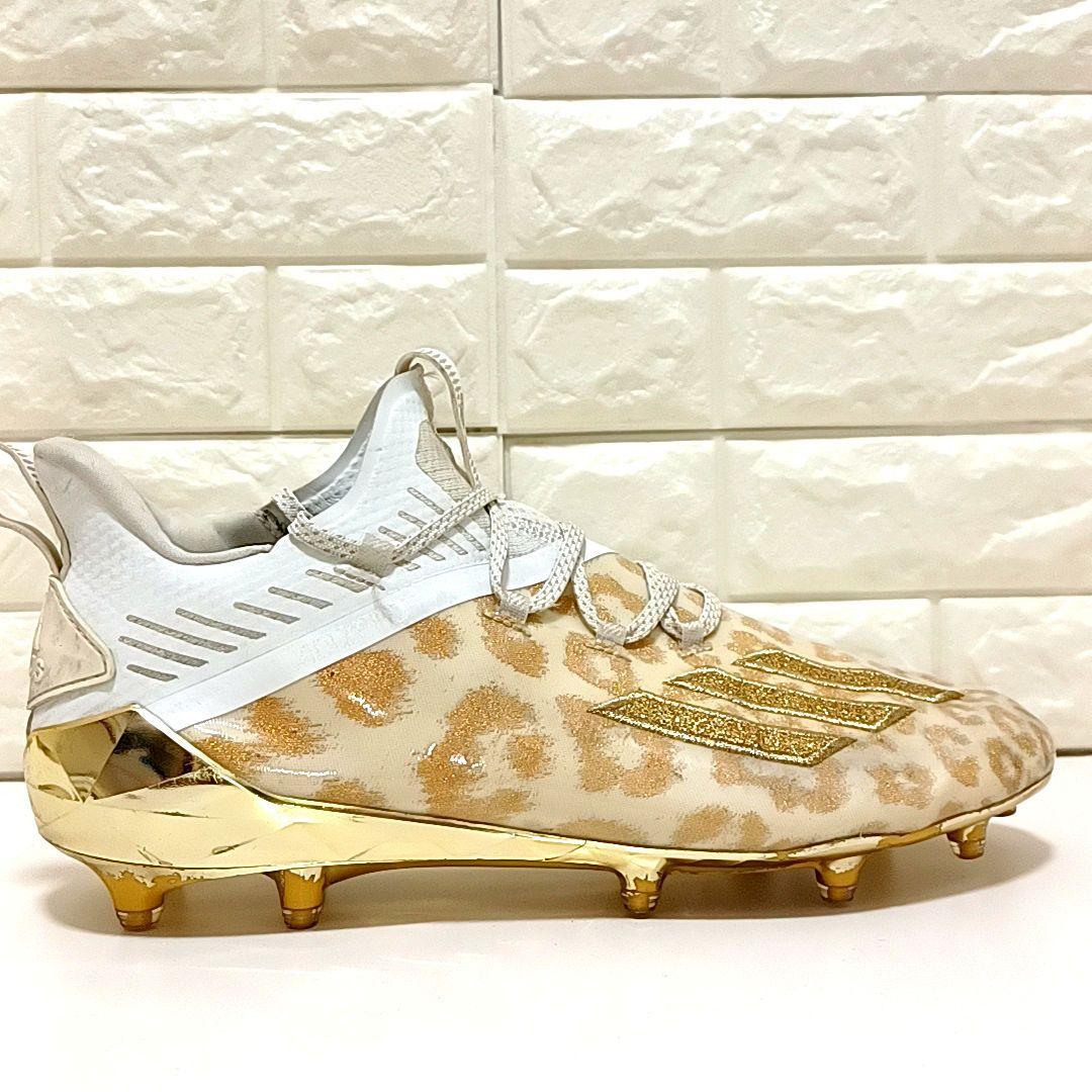 【希少】adidas　adizero　10周年　豹柄　フットボール スパイク　金