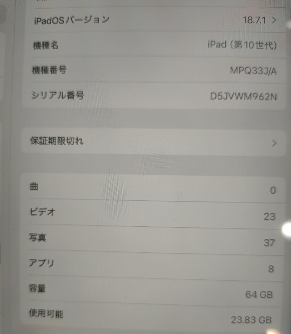 Apple iPad 第10世代 10.9インチ Wi-Fiモデル64GB