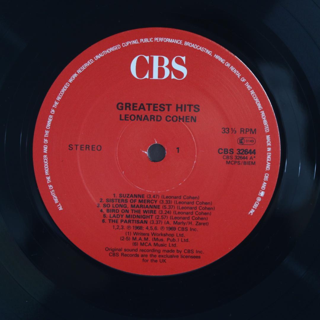 英LP Leonard Cohen Greatest Hits UK盤 ステレオ