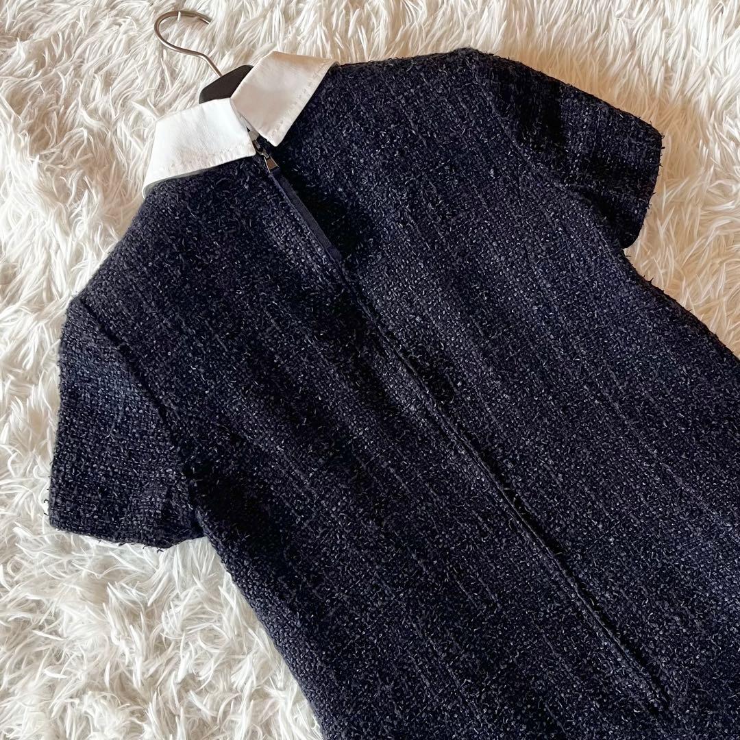 美品✨ フォクシー Dress Jessica 白襟 定価約14万円 紺色