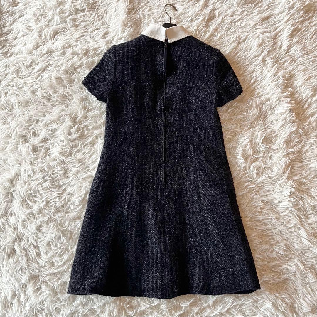 美品✨ フォクシー Dress Jessica 白襟 定価約14万円 紺色