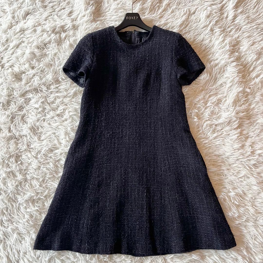 美品✨ フォクシー Dress Jessica 白襟 定価約14万円 紺色