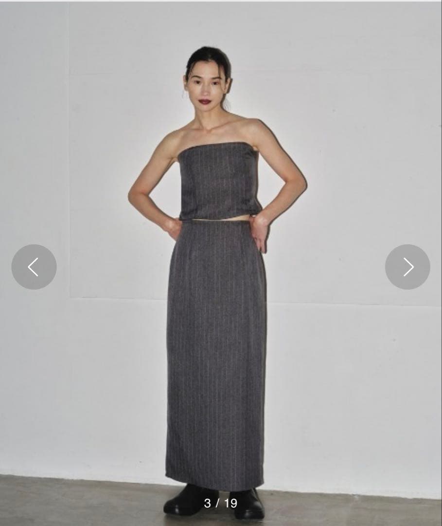 美品✨TODAYFUL ペンシルストライプスカート　38ロングスカート　グレー