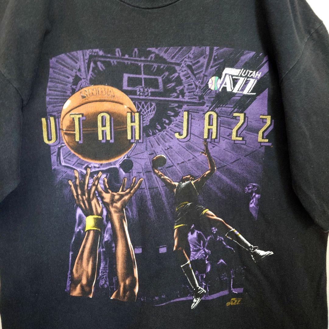【raku】古着 NBA NUTMEG 90s ユタ·ジャズ 黒T
