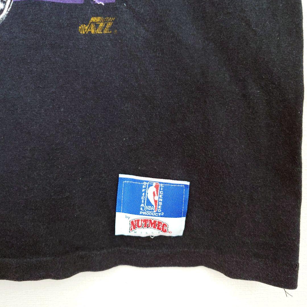 【raku】古着 NBA NUTMEG 90s ユタ·ジャズ 黒T