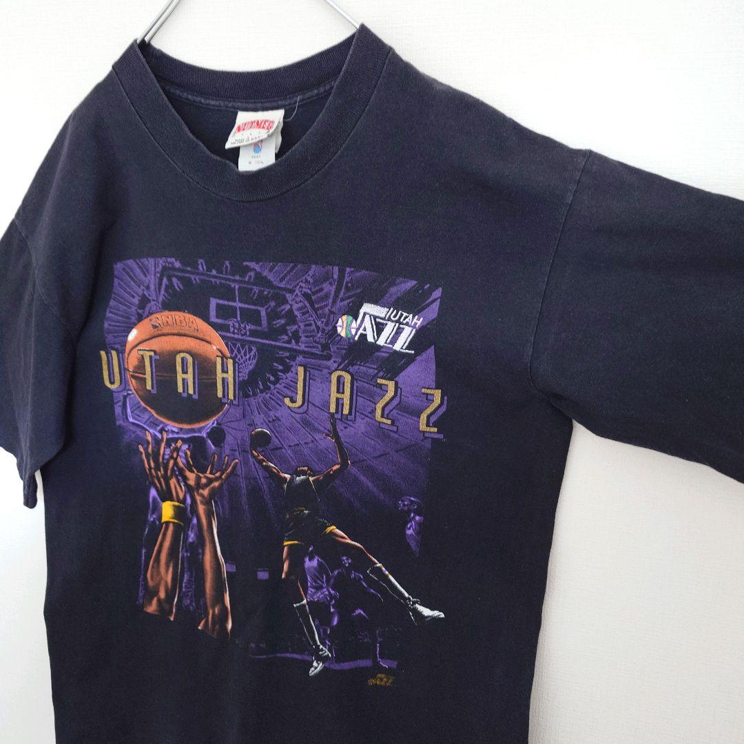 【raku】古着 NBA NUTMEG 90s ユタ·ジャズ 黒T