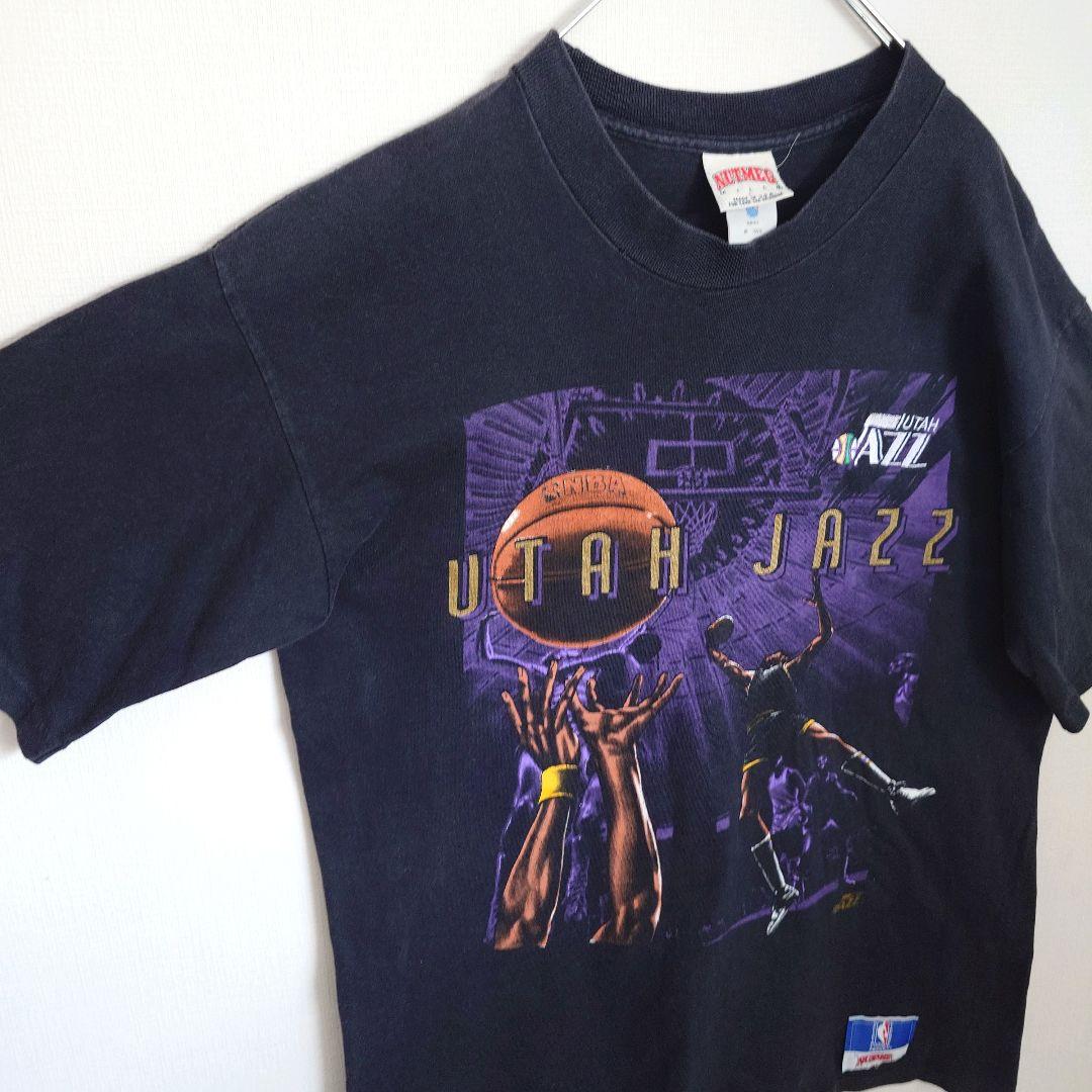 【raku】古着 NBA NUTMEG 90s ユタ·ジャズ 黒T