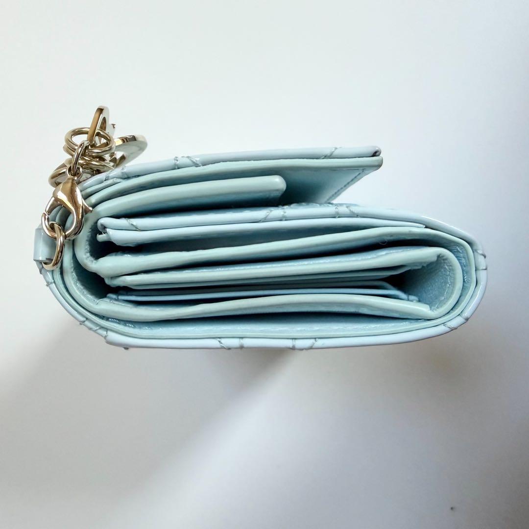 希少　極美品　レディ　Dior 三つ折り財布 カナージュ パテントレザー