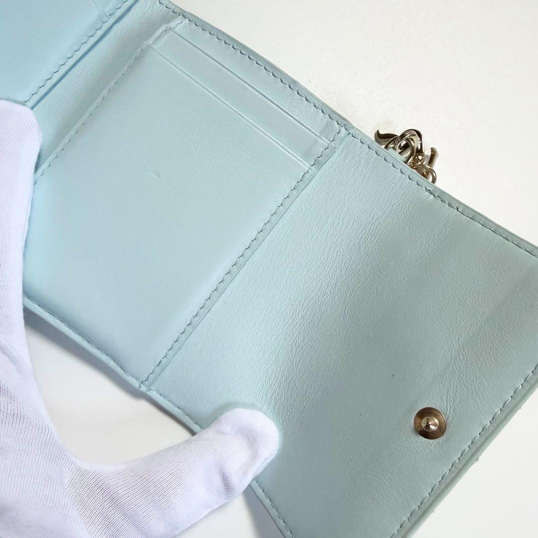 希少　極美品　レディ　Dior 三つ折り財布 カナージュ パテントレザー
