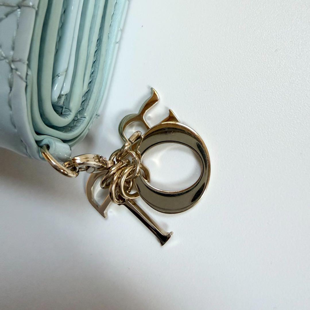 希少　極美品　レディ　Dior 三つ折り財布 カナージュ パテントレザー