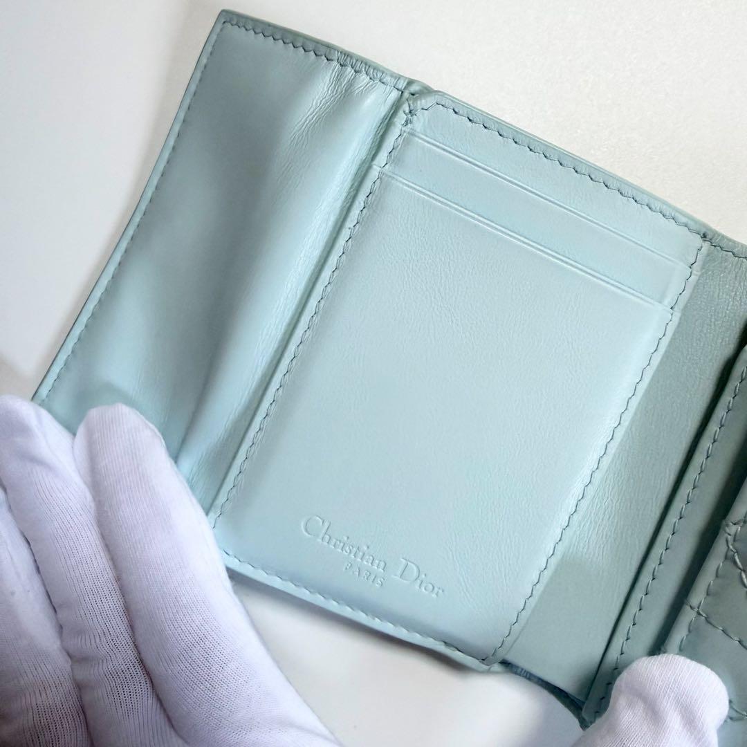 希少　極美品　レディ　Dior 三つ折り財布 カナージュ パテントレザー