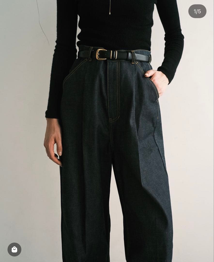 パンツ foufou_ 11oz denim tuck pants