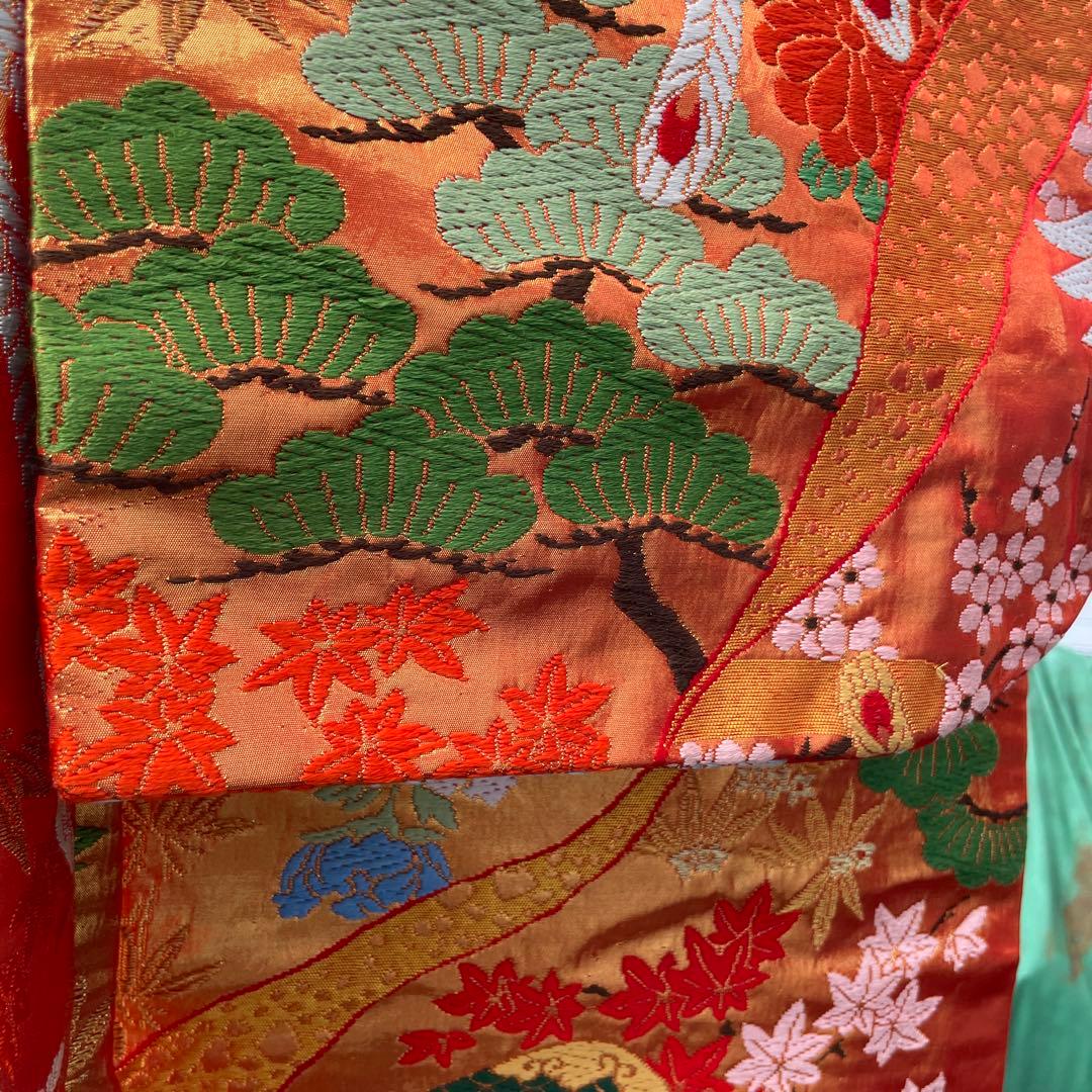 千*代様 中古 着物 振袖 裾綿入り 打掛 婚礼 刺繍 アンティーク