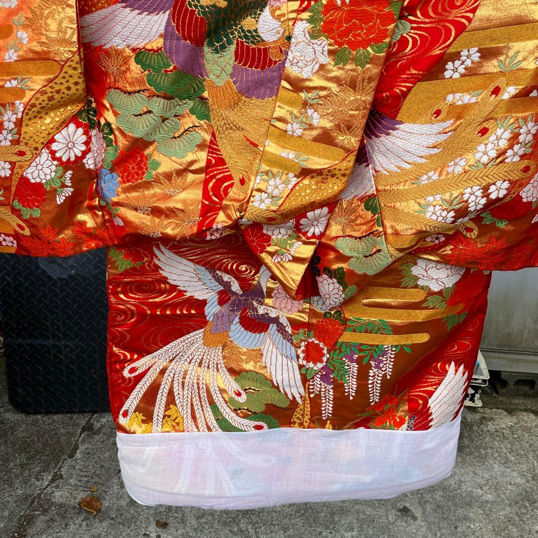 千*代様 中古 着物 振袖 裾綿入り 打掛 婚礼 刺繍 アンティーク
