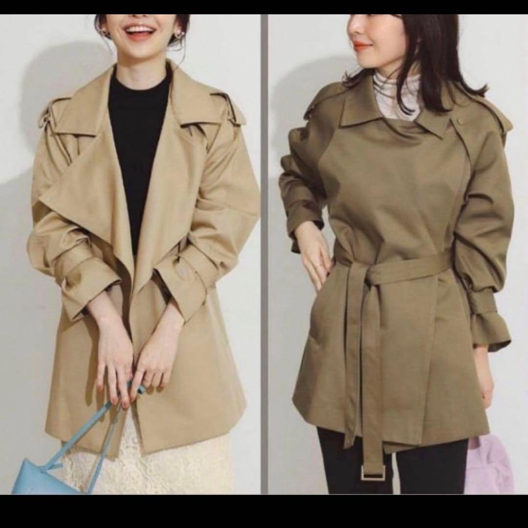 新品未使用タグつき　ベージュ トレンチコート ウエストベルト付き