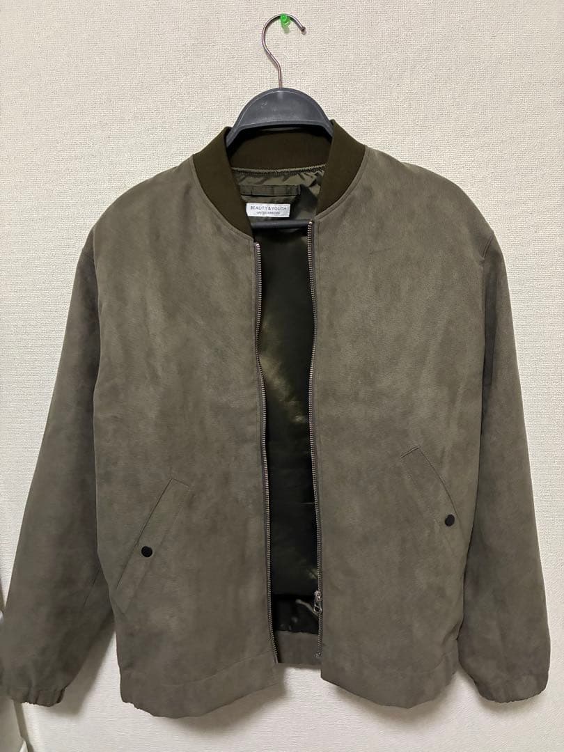 【WEB限定 WARDROBE SMART】スエードライク リブ ブルゾン完売品