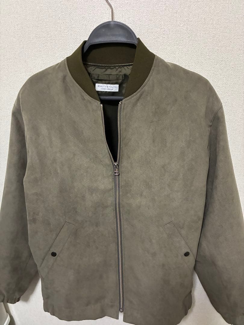 【WEB限定 WARDROBE SMART】スエードライク リブ ブルゾン完売品
