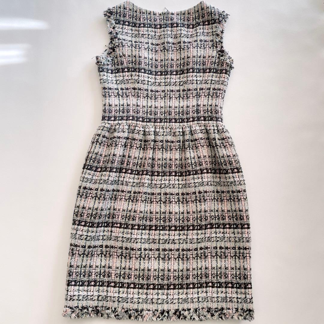 美品✨Rene ルネ　ツイードワンピース　ノースリーブ　ひざ丈ワンピース　ピンク