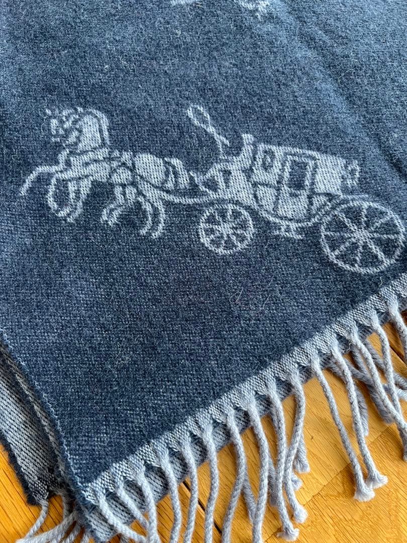 大幅値下げ！美品♡男女兼用　COACH 車輪デザイン ストール グレー