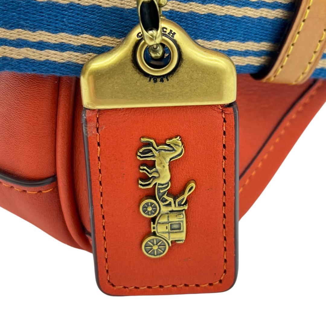 COACH コーチ グラブタンレザー ボディバッグ オレンジ